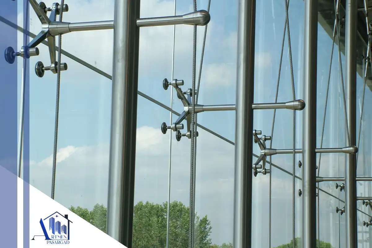 نمای اسپایدر با سازه کابل