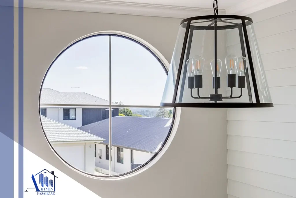 5. پنجره دوجداره UPVC دایره‌ای