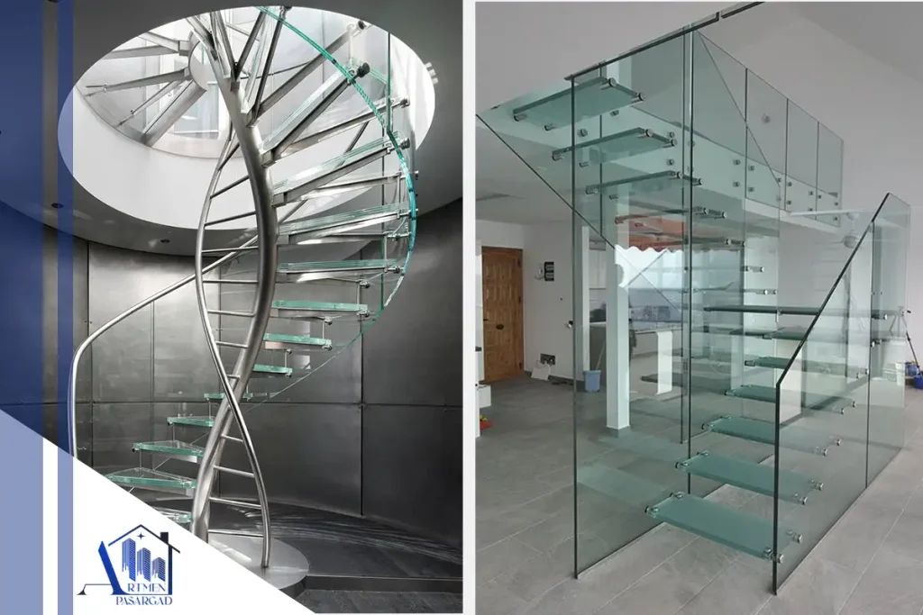 پله شیشه ای رفت و برگشت