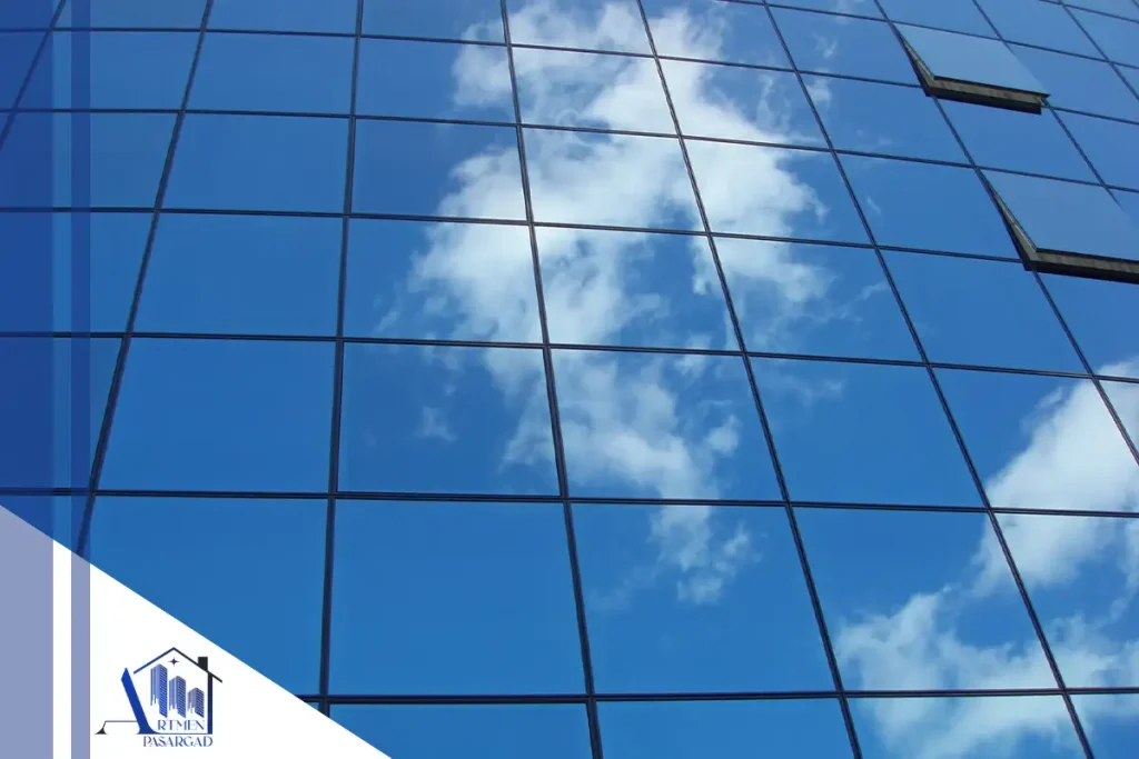 نمای کرتین وال سیستم سمی فریم لس ( Semi frameless )